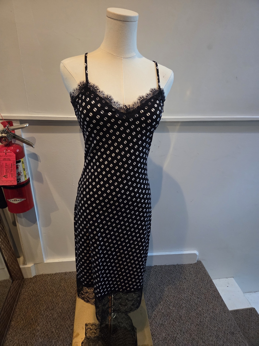 NWT Michael Kors Black & White Lace Trim Slip Dress XS